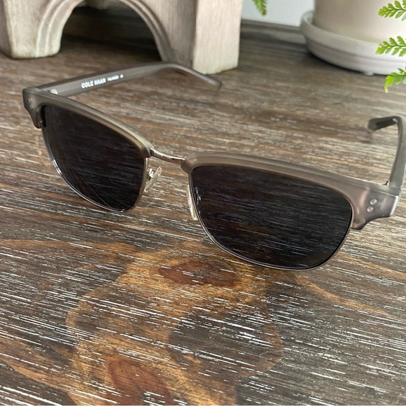 Cole Haan Mens Polarized Sunglasses Partial Frame Matte Grey Accessories - Picture 6 of 15